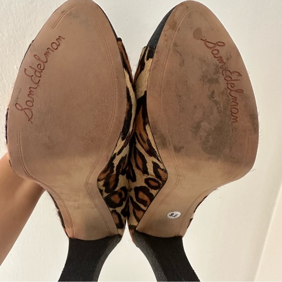 Sam Edelman France Glitter Spectator Leopard Print Rockabilly Heels SIZE 9.5 - Picture 10 of 10